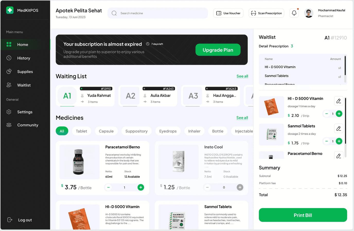 Pharmart Dashboard Preview